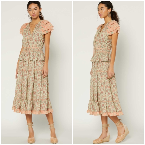 CURRENT AIR Boho Chic Floral Midi Dress - Picture 5 of 9